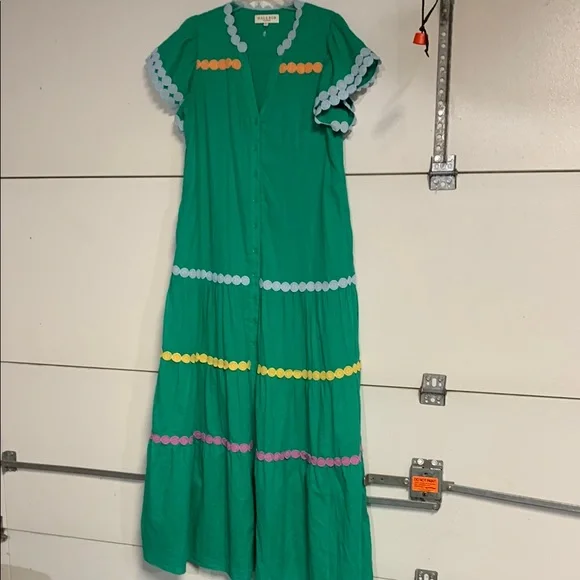 green emerald velvet dress Hale Bob Rival Chiffon Dress